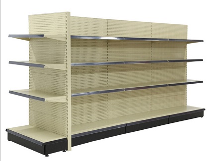 Metal and Pegboard Gondola Shelving