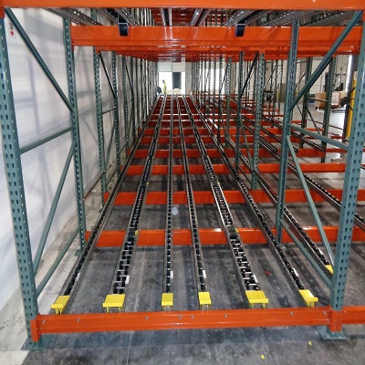 From loading dock to shipout with pallet flow racking.