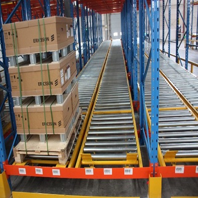 Pallet flow racks are the ideal first-in, first-out high-density storage.
